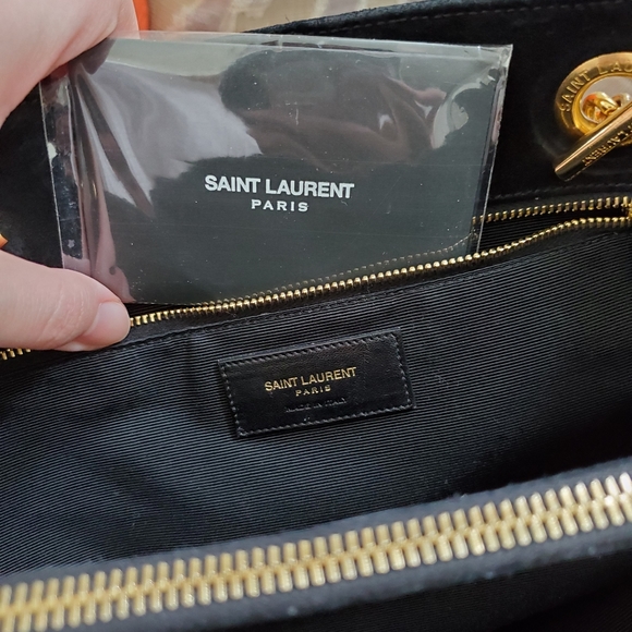 Saint Laurent suede classic tote double chain - Picture 5 of 8